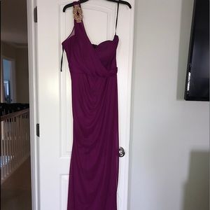 One Shoulder Boysenberry Dress